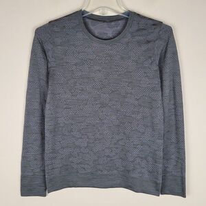 Lululemon Size 4 Swiftly Breathe Long Sleeve Shirt Vented Camo Green Gray